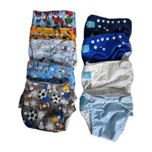 Reusable Cloth Diapers, 5 Charlie Banana & 3 Unbranded & 1 KaWaii Baby OS BOYS